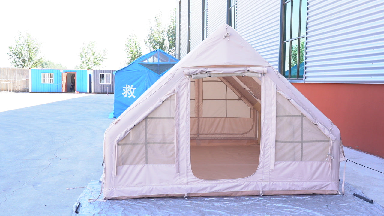 12㎡ Inflatable Glamping Tent with AB Doors - Spacious Luxury Outdoor Shelter